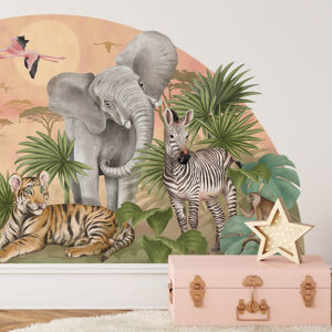 Pastelowe Love® dětská samolepka na zeď safari Samolepka 161x79 cm