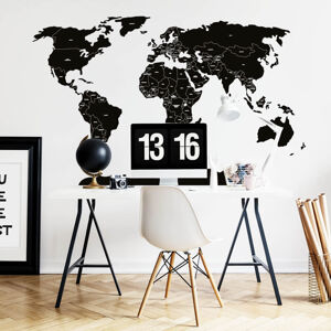 Pastelowe Love® samolepka na zeď politická mapa světa černá v angličtině Velikost: M Mapa světa v angličtině