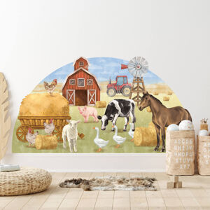 Pastelowe Love® samolepka na zeď farma Samolepka 149 x 80 cm