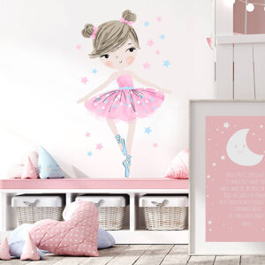 Pastelowe Love® samolepka na zeď balerína růžová Samolepka