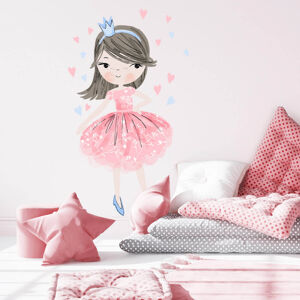 Pastelowe Love® samolepka na zeď princezna růžová Samolepka