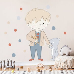Pastelowe Love® samolepka na zeď Teddy šedý Samolepka 83 x 55 cm