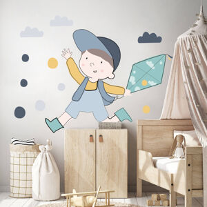 Pastelowe Love® samolepka na zeď Tim modrý Samolepka 71 x 88 cm