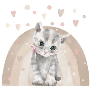 Pastelowe Love® samolepka na zeď kočka Samolepka 88 x 119 cm