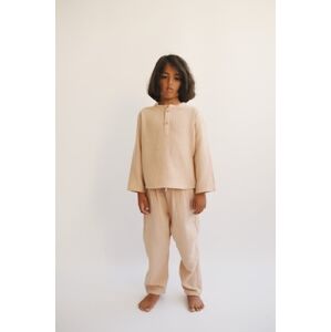 LiiLU chlapecká mušelínové kalhoty SS24 - 057 nude Velikost: 92 100% organická bavlna
