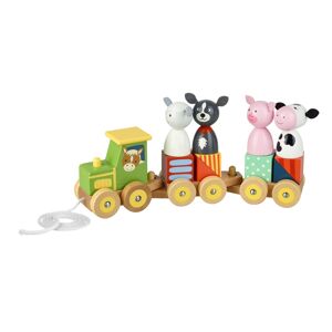 Orange Tree Toys Dřevěný puzzle vláček - Zvířátka s farmy