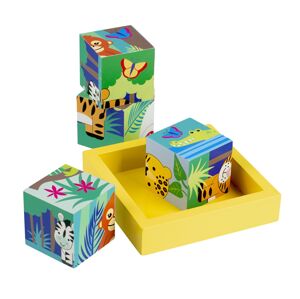 Orange Tree Toys Dřevěné kostky - Zvířata džungle (4ks)
