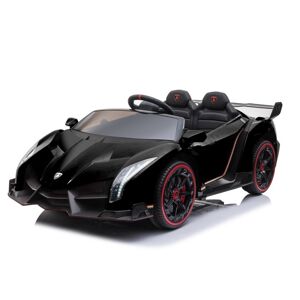 mamido Elektrické autíčko Lamborghini Venno LCD MP4 4x4 černé