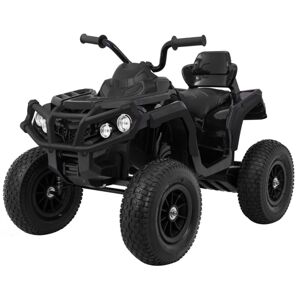 mamido Dětská elektrická čtyřkolka ATV nafukovací kola černá