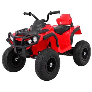 mamido Dětská elektrická čtyřkolka ATV nafukovací kola červená