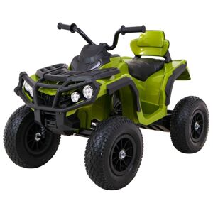 mamido Dětská elektrická čtyřkolka ATV nafukovací kola zelená