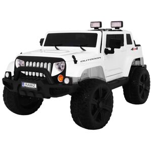 mamido Dětské elektrické autíčko Jeep Mighty 4x4 bílé
