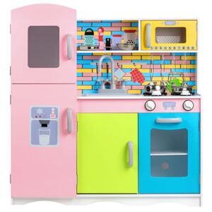 Ecotoys Ecotoys Dětská dřevěná kuchyňka s vybavením Multicolor