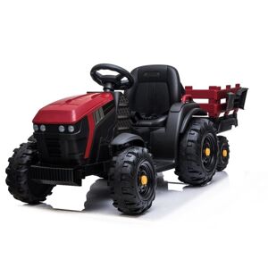 mamido Dětský elektrický traktor Farmer s vlečkou a lopatou červený