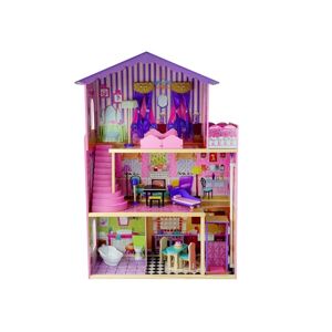 mamido Dřevěný domeček pro panenky s balkónem