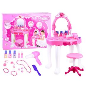 mamido Dětský kosmetický stolek s fénem růžový