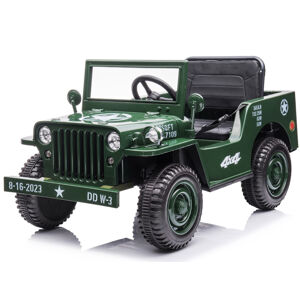 mamido Dětský elektrický jeep Willys Star 4x4 tmavě zelený