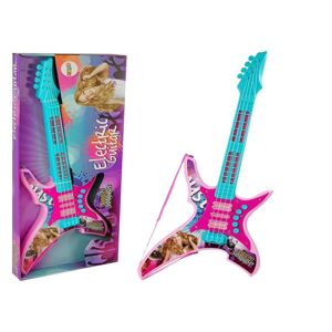 mamido Dětská elektrická kytara růžová 62 cm