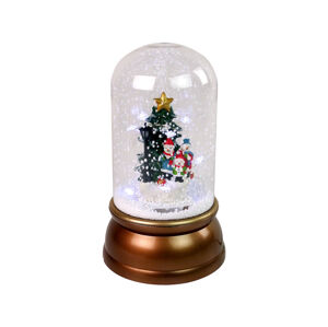 mamido Vánoční dekorace svítící sněžítko se sněhuláky zlatá