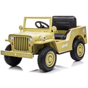 mamido Dětský elektrický vojenský Jeep Willys 4x4 béžový