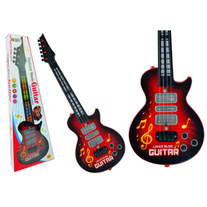 mamido Elektrická kytara s efekty červená
