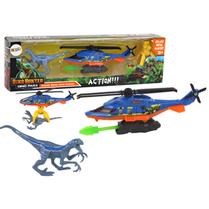 mamido Dinopark sada vrtulník s dinosaurem modrá