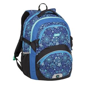Bagmaster THEORY 9 C školní batoh - modrý s květinami
