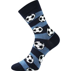 Ponožky Boma Arnold Fotbalové míče - modrá s pruhy Velikost: 20-24