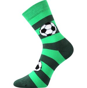 Ponožky Boma Arnold Fotbalové míče - zelená s pruhy Velikost: 30-34