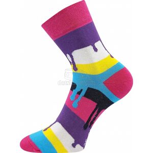 Dětské ponožky BOMA Jana Rozteklé pruhy vzor 36 tmavě růžová Velikost: 35-38