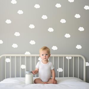 INSPIO bílé obláčky - nálepky na zeď do dětského pokoje