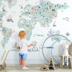 INSPIO samolepka na zeď - Dětská cestovatelská mapa