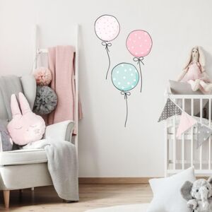 Samolepky do dětského pokoje - INSPIO balónky v pastelových barvách N.1. růžová
