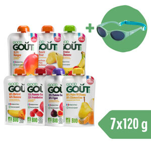 Good Gout BIO Ovocný 7pack + Dodie Sluneční brýle (0 - 18 měs.), zelené