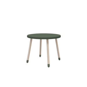 Flexa dřevěný kulatý stůl pro děti tmavě zelený Dots 8250103130 Masivní dřevo