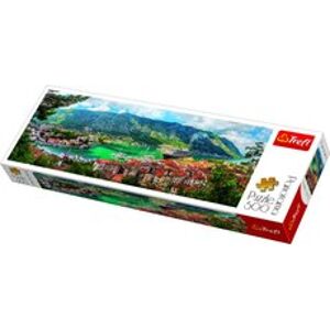 Trefl Puzzle Kotor, Montenegro panorama 500 dílků 66x23,7cm v krabici 40x13x4cm