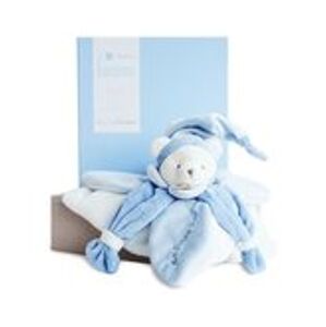 DouDou et Compagnie Paris dárková sada plyšový usínáček modrý medvídek 24 cm