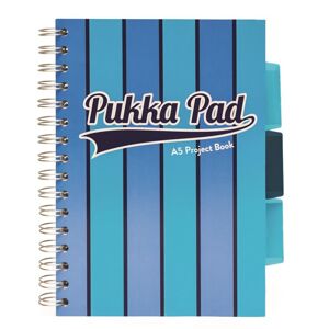 Pukka Pad projektový blok Pukka Stripe A5, 200 stran, linky 8 mm, modrý, linkovaný