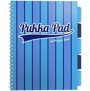 Pukka Pad projektový blok Pukka Stripe A4, 200 stran, linky 8 mm, modrý, linkovaný
