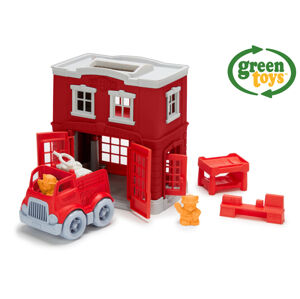 Green Toys Hasičská stanice s autíčkem