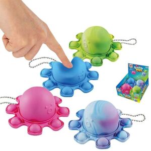 Přívěšek Bubble pops-Praskající bubliny chobotnice silikon antistr. spol. hra 4 barvy 24ks box