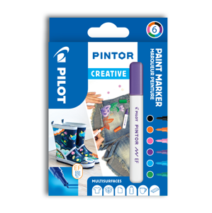 Akrylový popisovač Pilot Pintor, Extra Fine, sada 6 ks, Creative