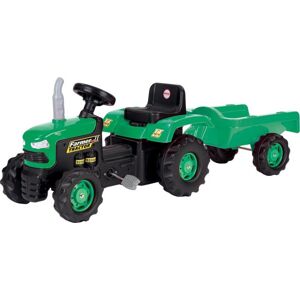 DOLU Dětský traktor šlapací s vlečkou, zelený